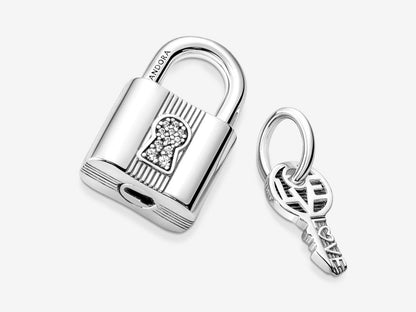 Padlock and Key Dangle Charm