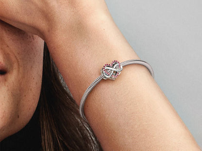 Family Infinity Red Heart Charm