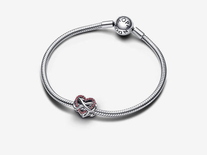 Family Infinity Red Heart Charm