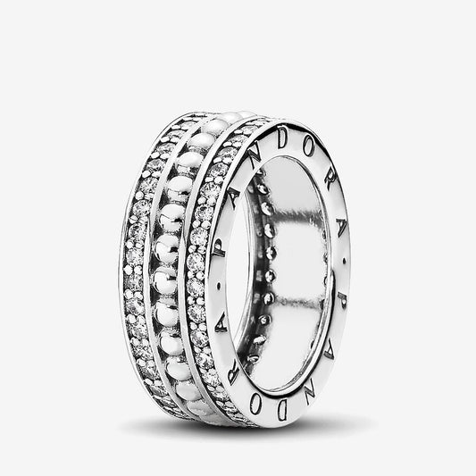 Shimmering Bead Eternity Ring