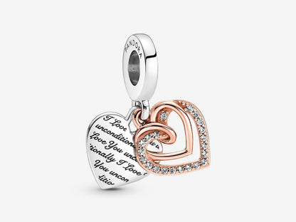 Entwined Hearts Double Dangle Charm