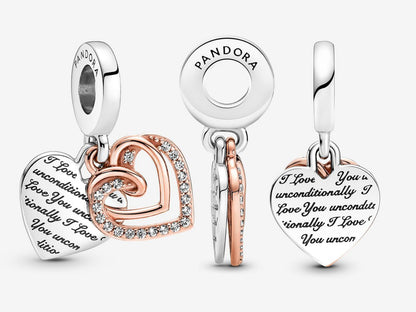 Entwined Hearts Double Dangle Charm