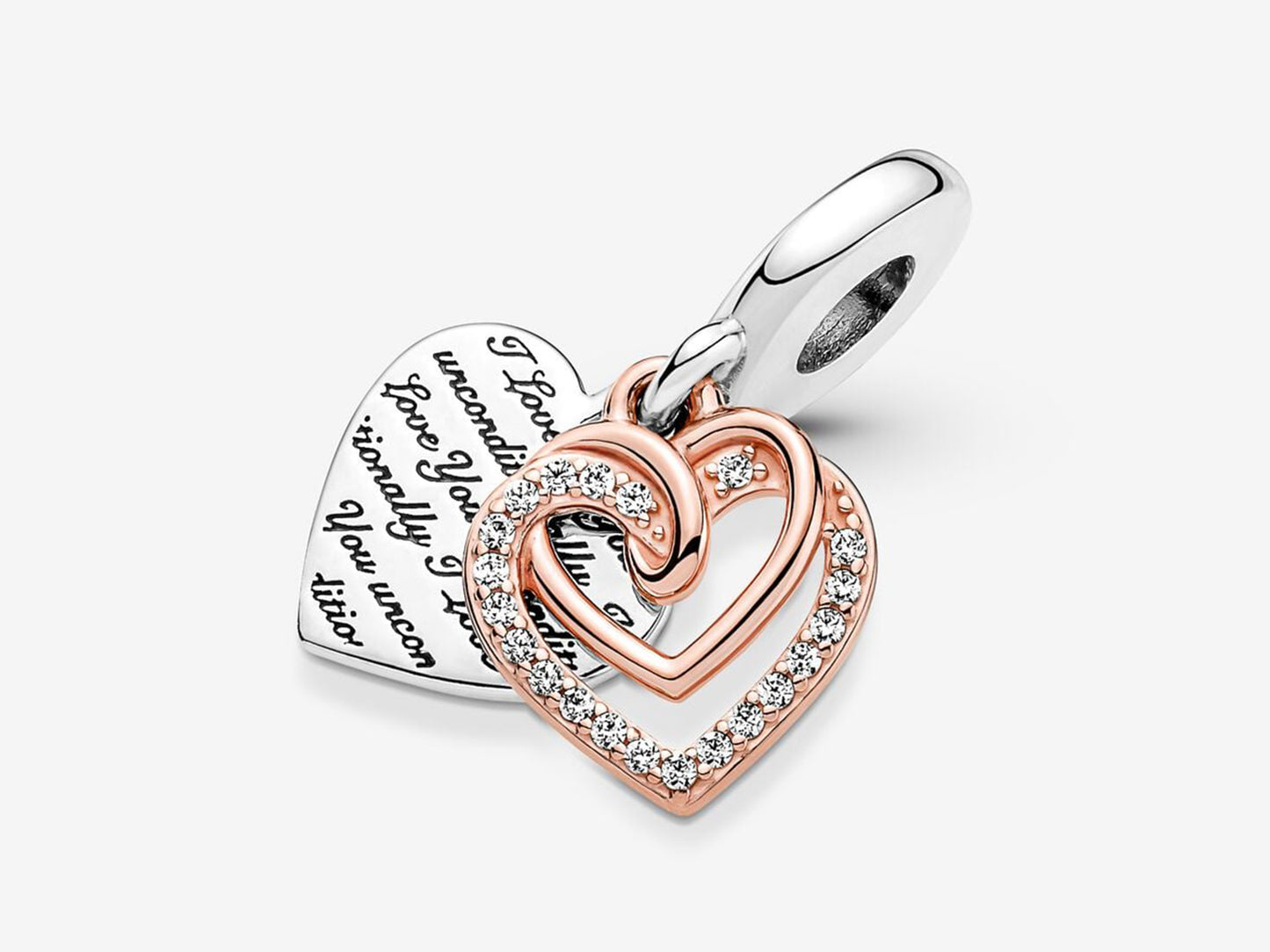 Entwined Hearts Double Dangle Charm