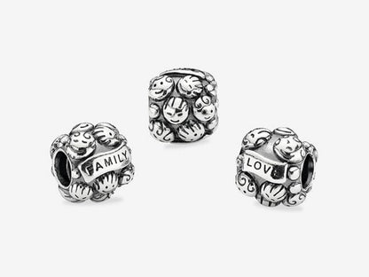 Family Smiley Face Charm