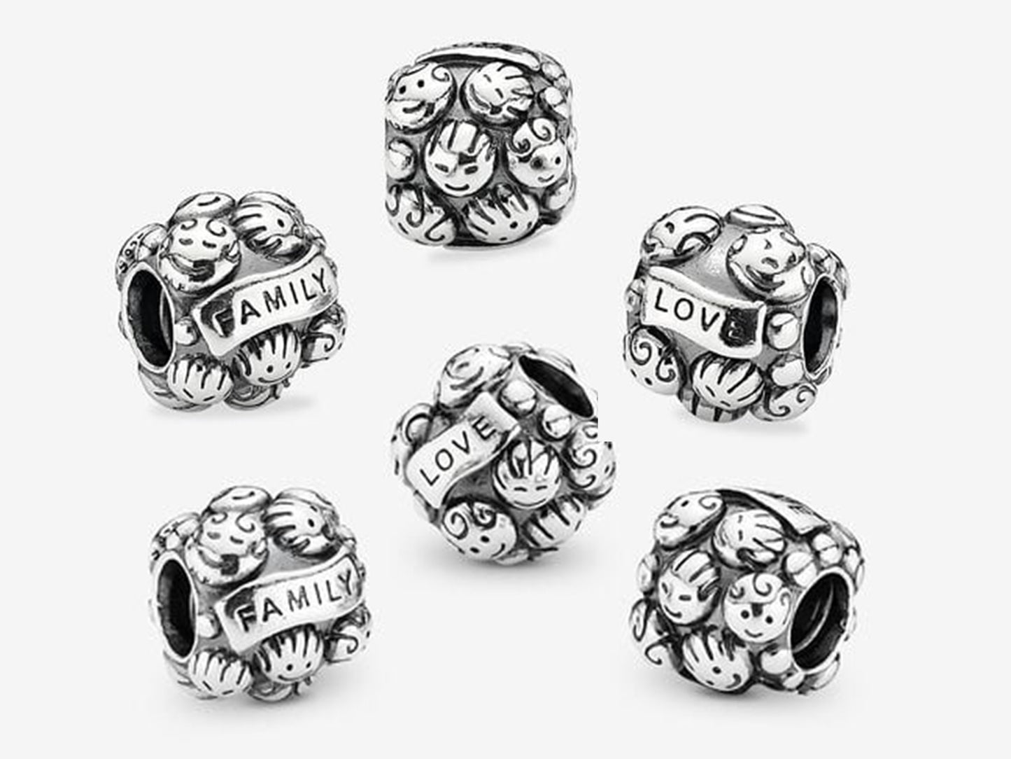 Family Smiley Face Charm
