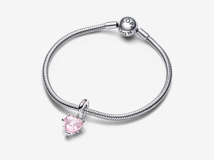 Pink Family Tree & Heart Dangle Charm