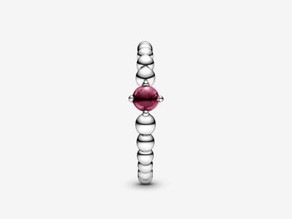 Flame Red Bead Elegance Ring