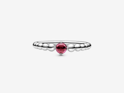 Flame Red Bead Elegance Ring