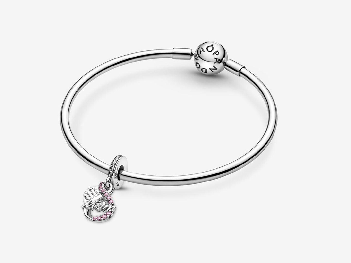 Mom Infinity Pavé Double Dangle Charm