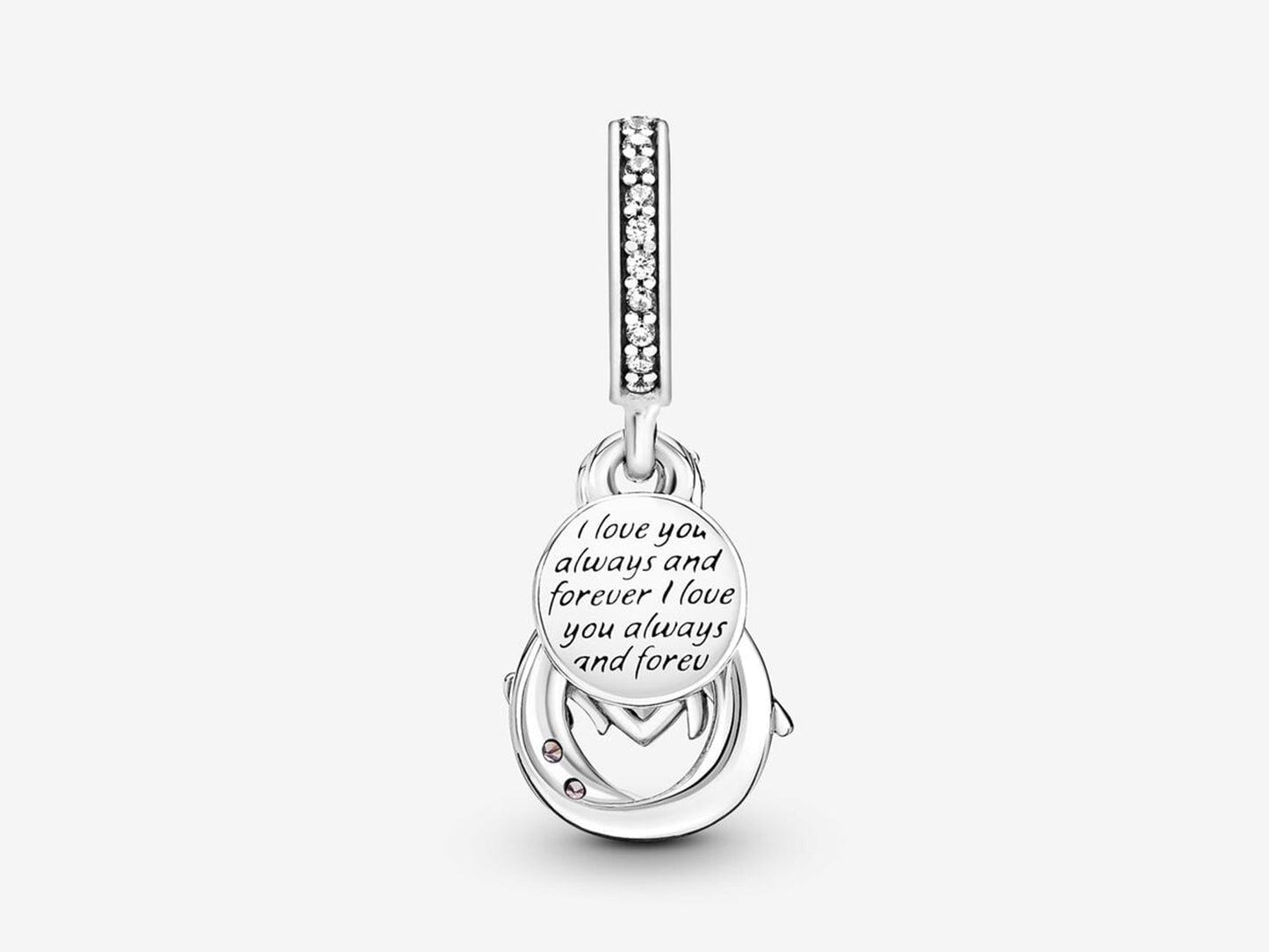 Mom Infinity Pavé Double Dangle Charm