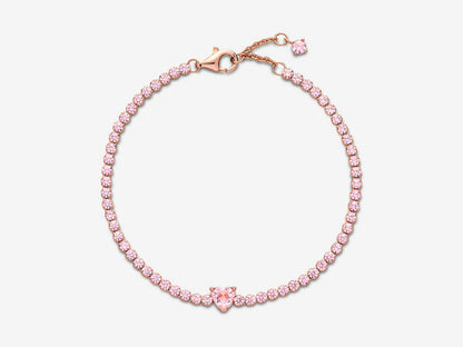 Sparkling Heart Tennis Bracelet