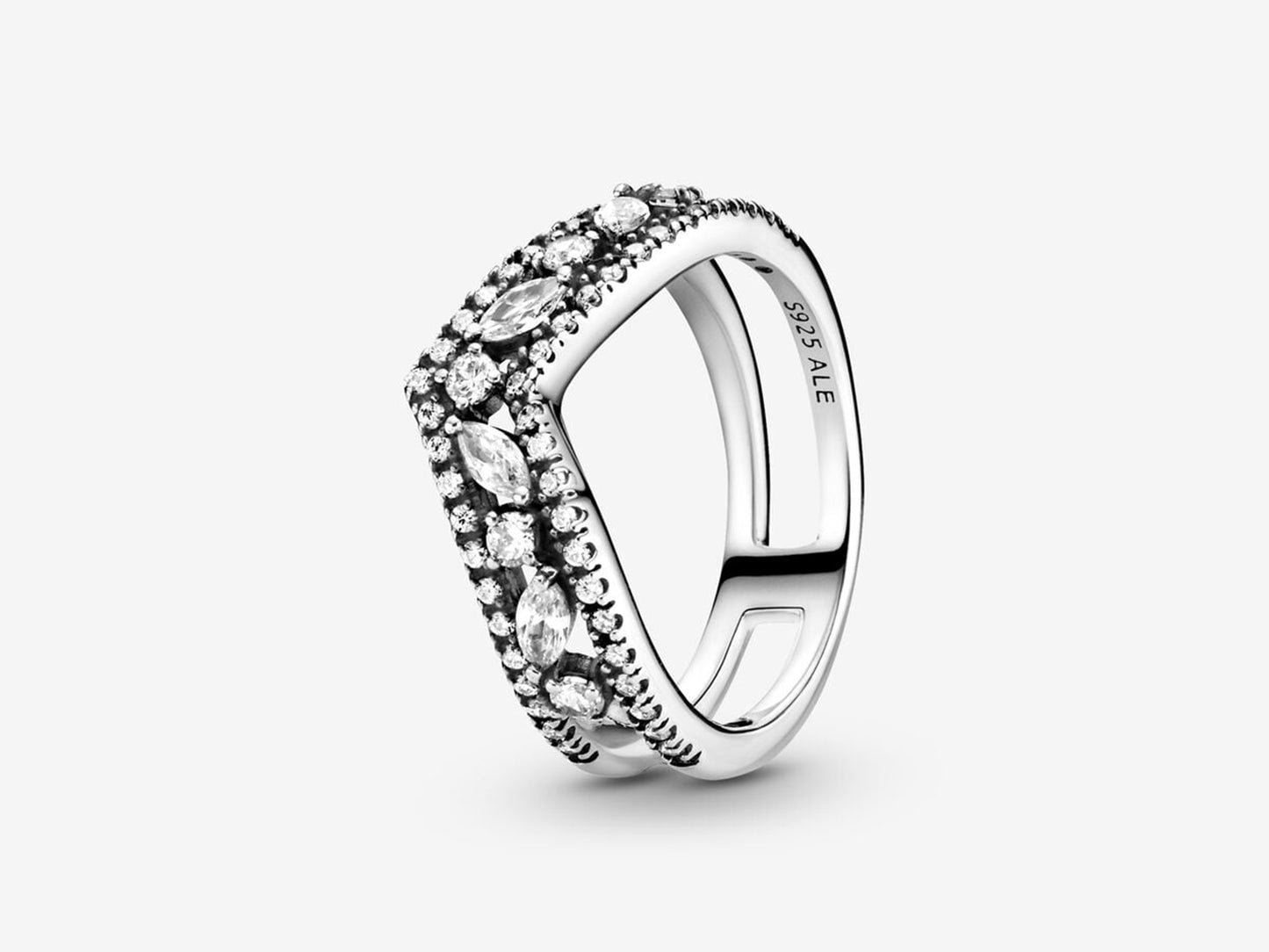 Sparkling Marquise Double Wishbone Ring