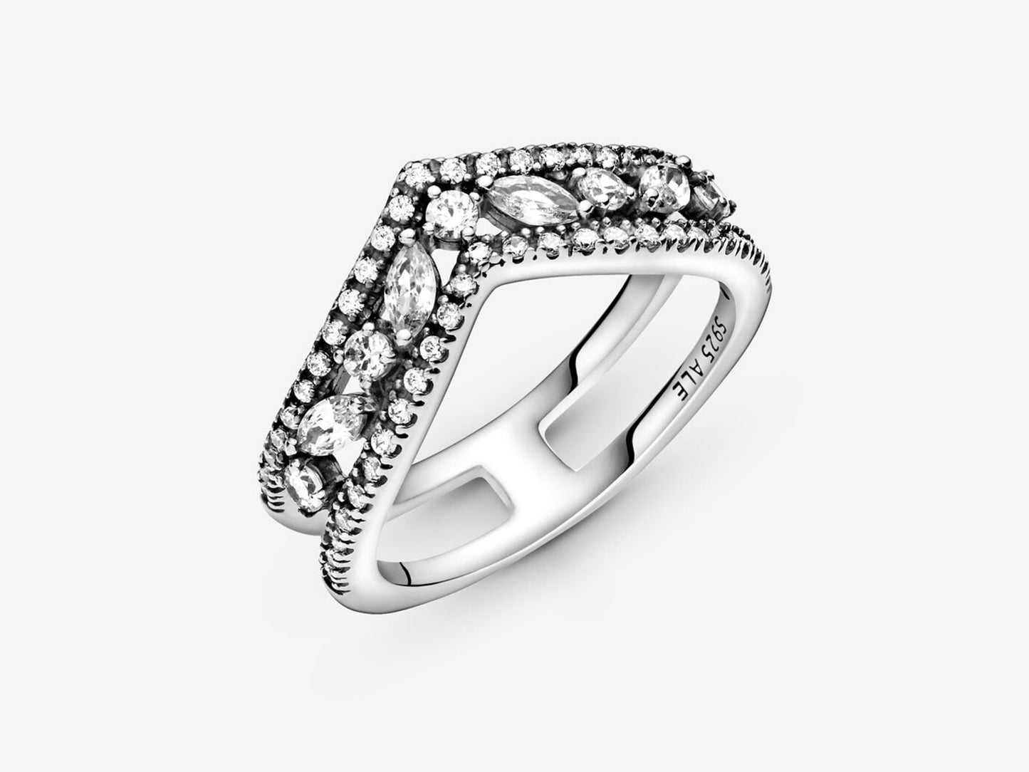 Sparkling Marquise Double Wishbone Ring