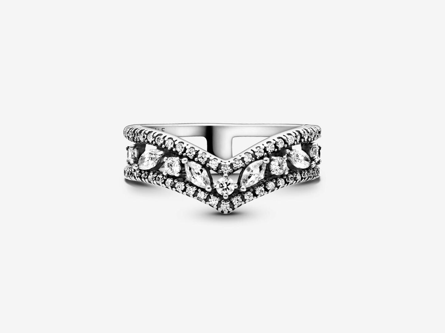 Sparkling Marquise Double Wishbone Ring