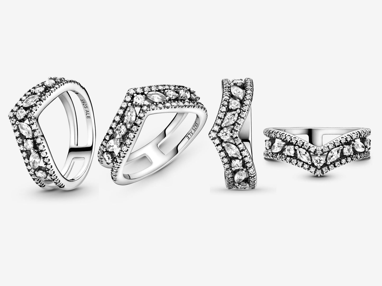 Sparkling Marquise Double Wishbone Ring