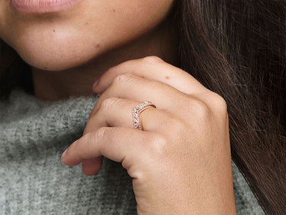 Sparkling Marquise Double Wishbone Ring