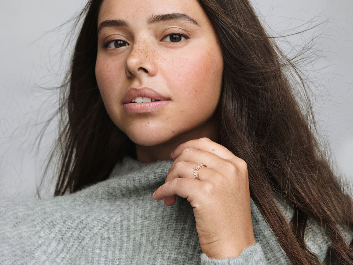 Sparkling Marquise Double Wishbone Ring