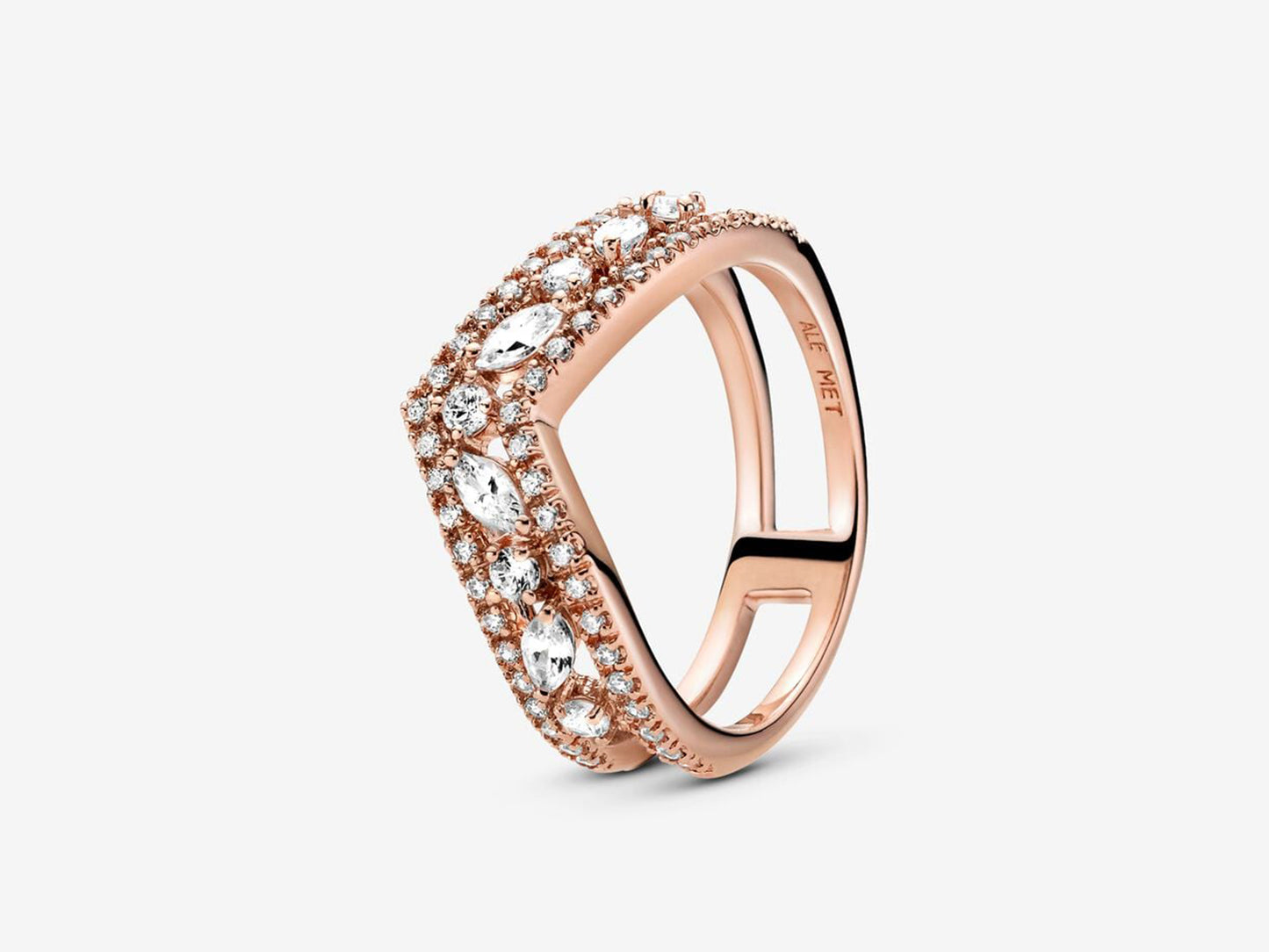 Sparkling Marquise Double Wishbone Ring