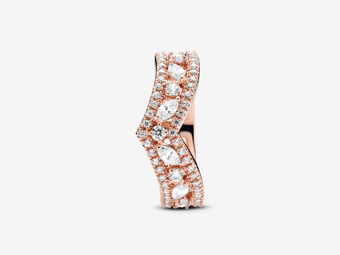 Sparkling Marquise Double Wishbone Ring