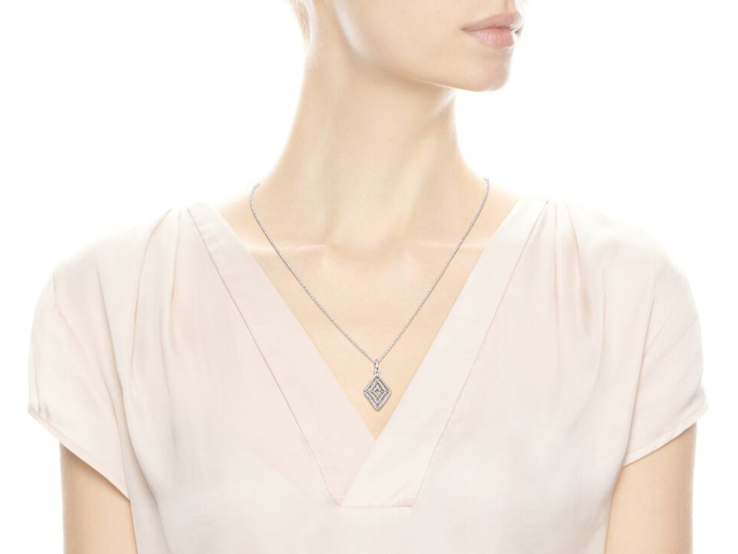 Geometric Necklace Silver Charm
