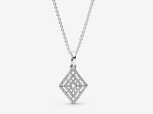 Geometric Necklace Silver Charm