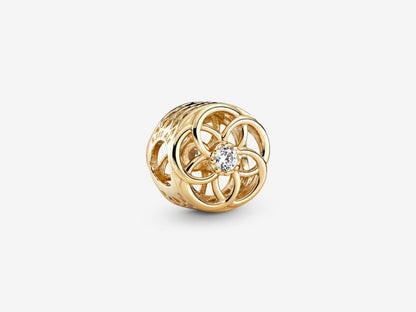 Gold Floral Swirl Charm