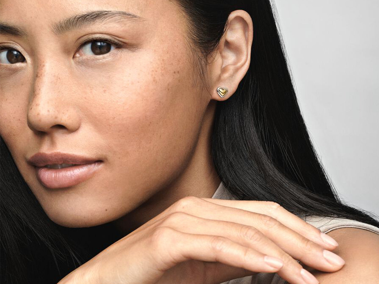 Gold Heart Elegance Stud Earrings