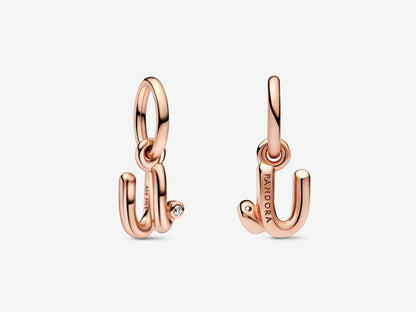 Letter U Script Alphabet Dangle Charm