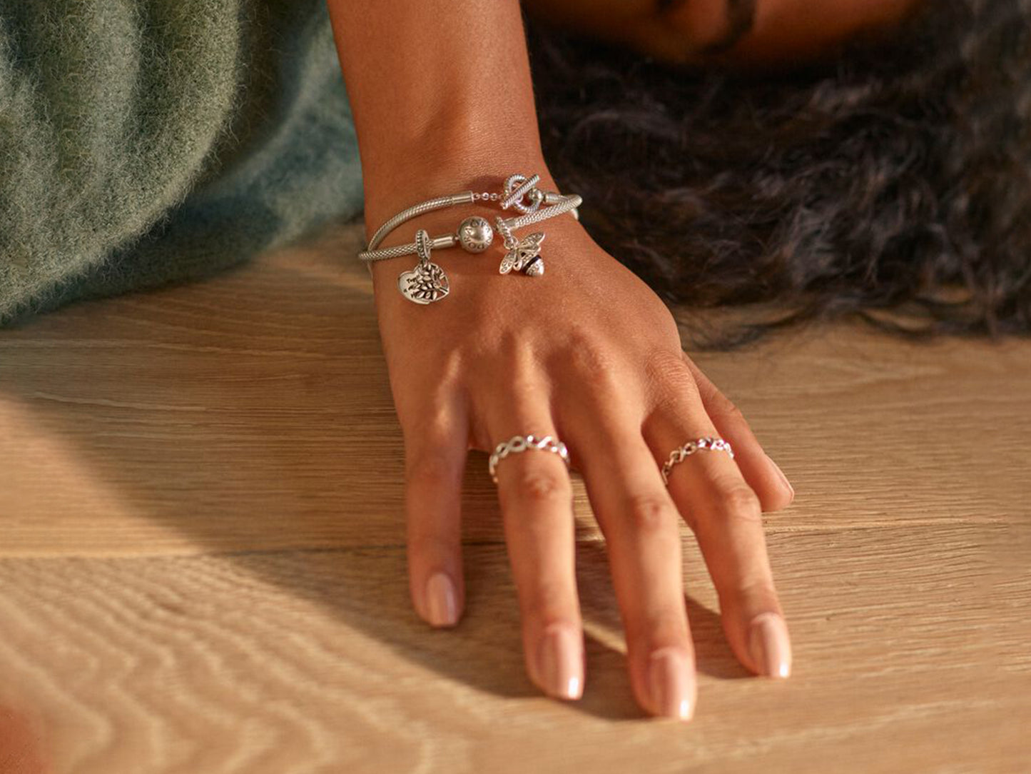 Two-Tone Family Tree Heart Charm