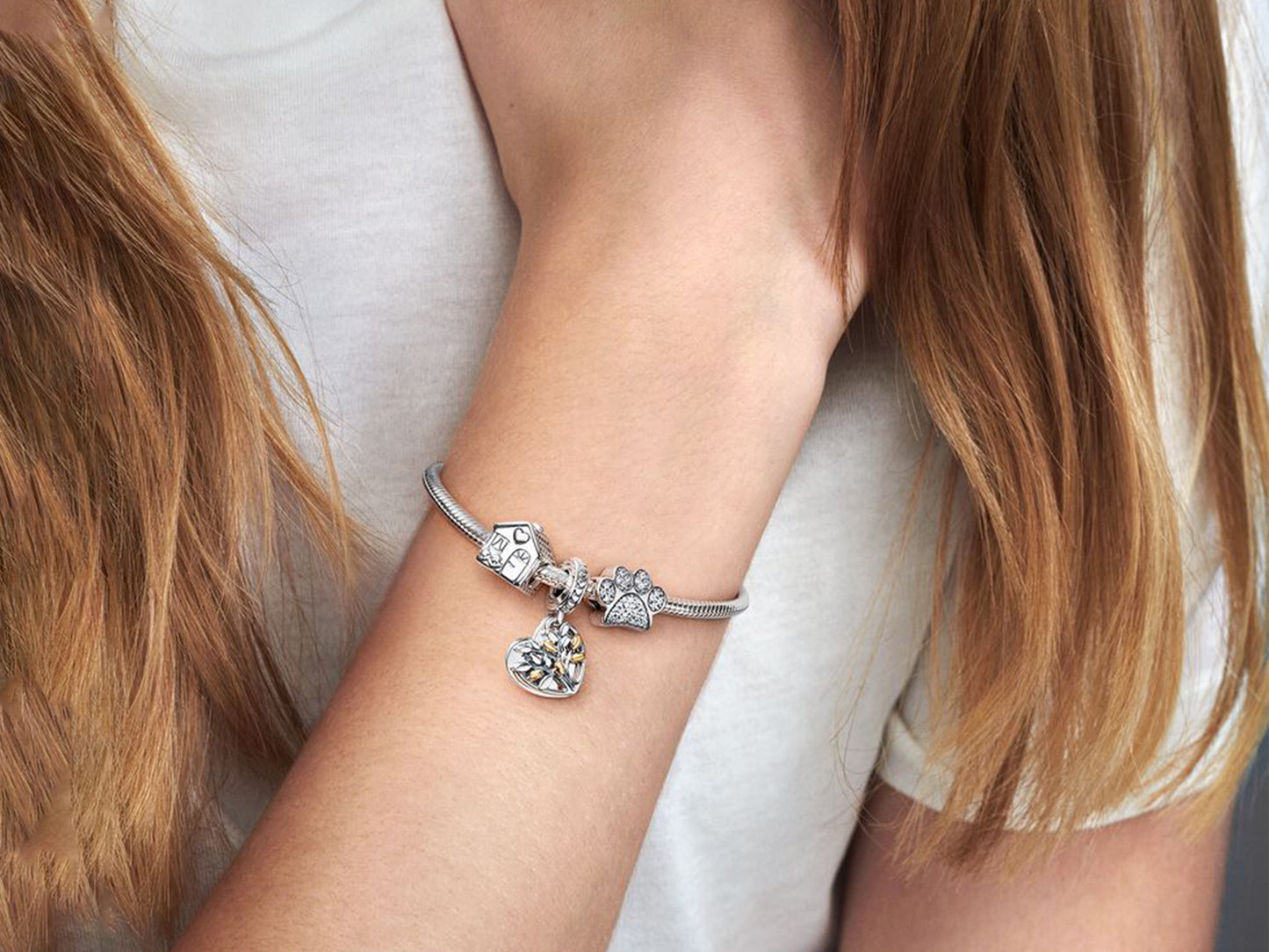 Two-Tone Family Tree Heart Charm