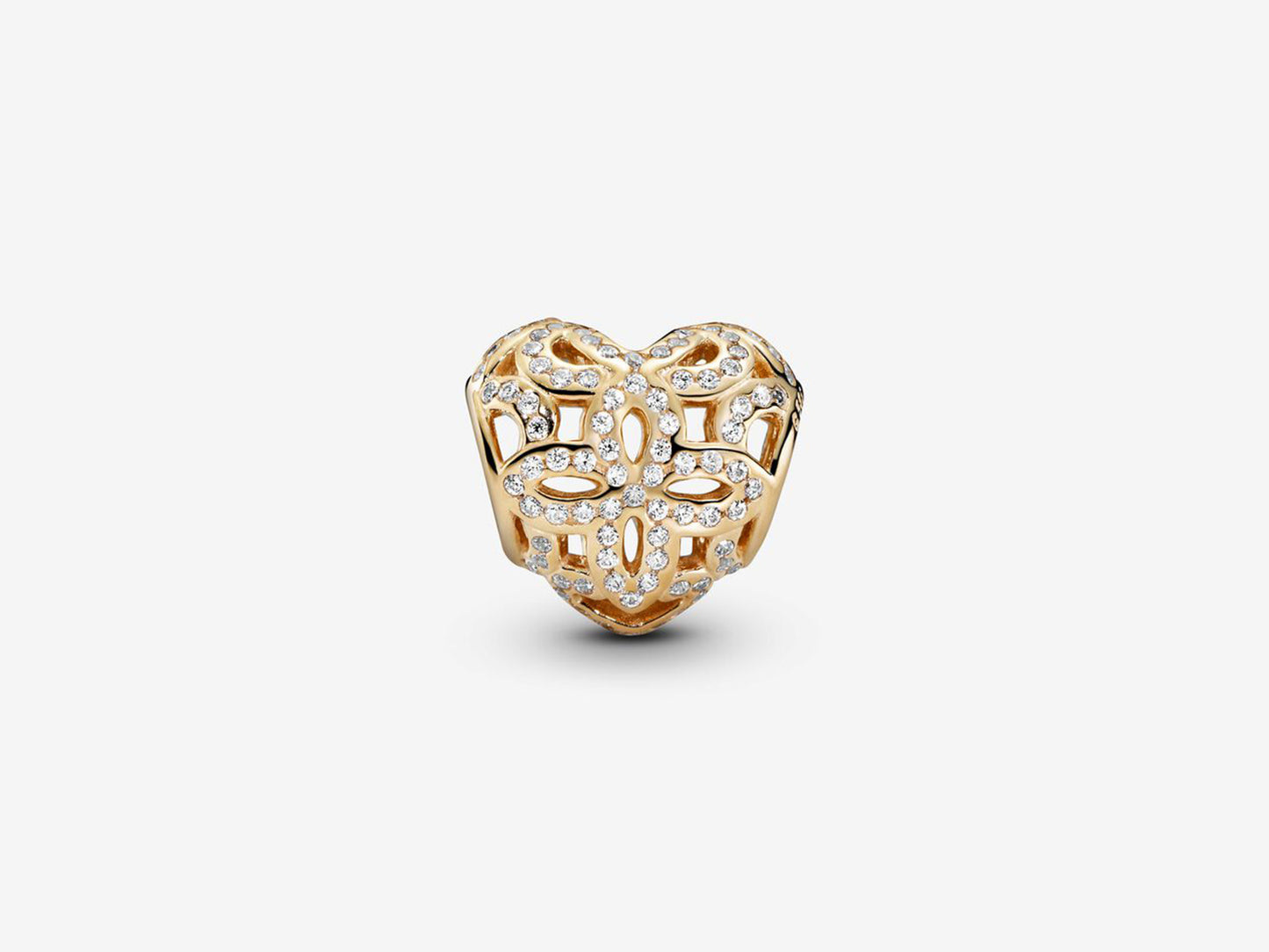 Golden Floral Heart Charm
