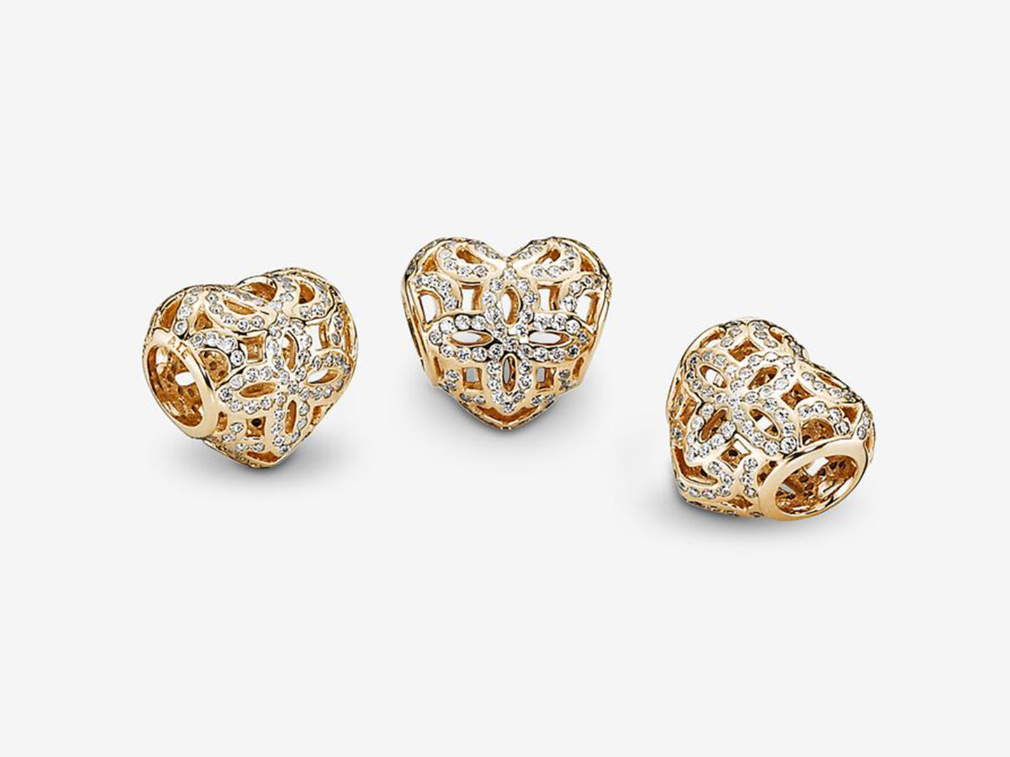 Golden Floral Heart Charm