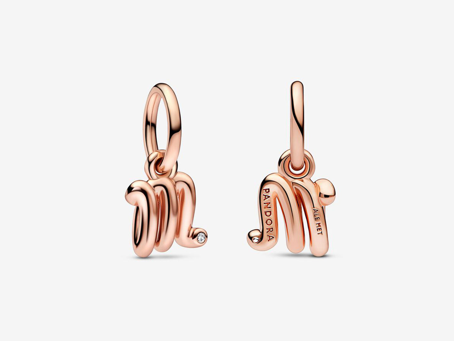 Letter M Script Alphabet Dangle Charm