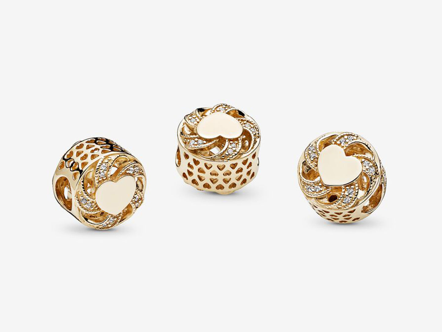 Golden Ribbon Heart Charm