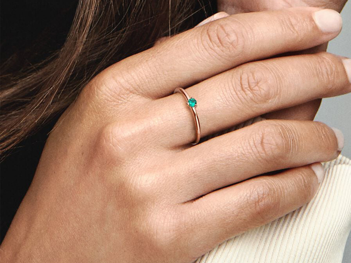 Green Radiance Single Stone Ring