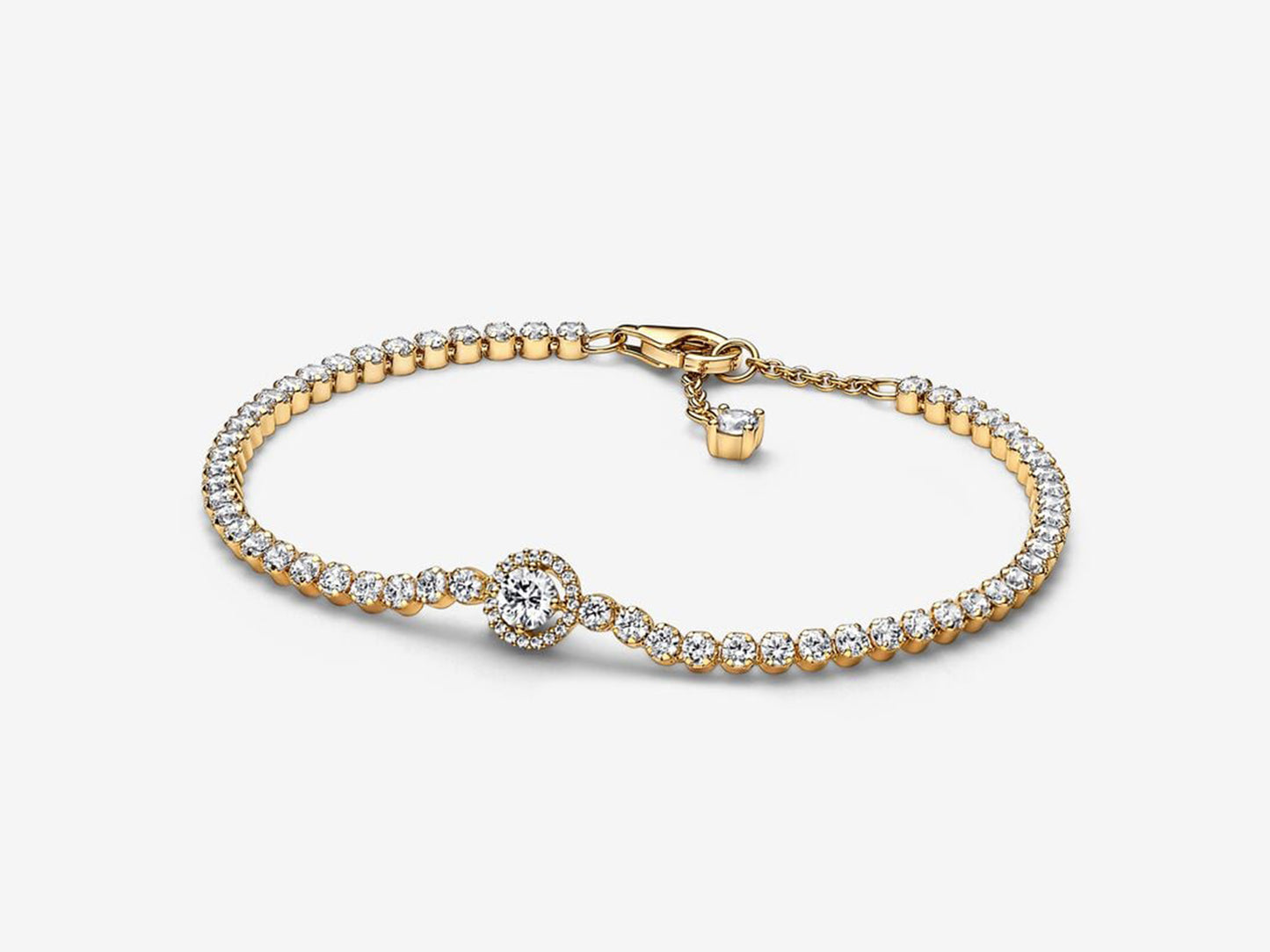 Sparkling Halo Tennis Bracelet
