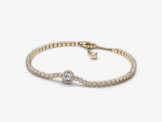 Sparkling Halo Tennis Bracelet