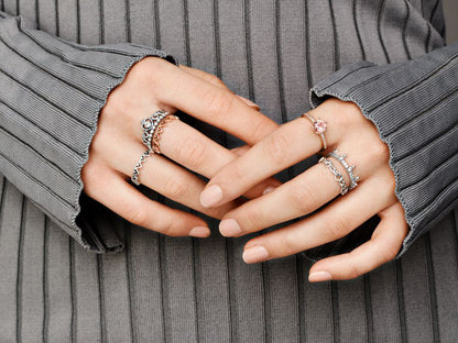 Hand-Drawn Heartstack Ring