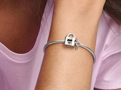 Padlock & Heart Key Charm
