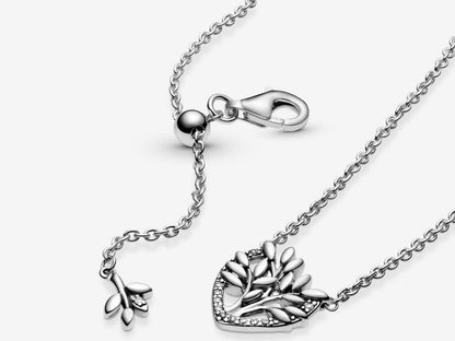 Heart Family Tree Rolo Necklace