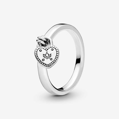 Heart Lock Charm Ring