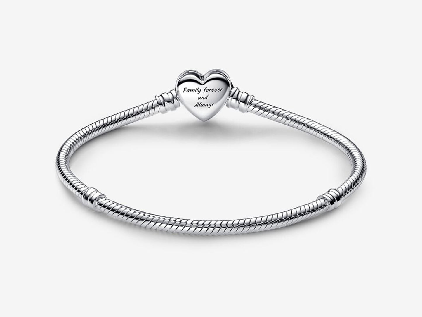 Sparkling Infinity Heart Clasp Snake Chain Bracelet