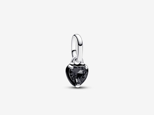 Black Chakra Heart Mini Dangle Charm