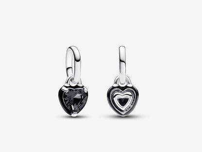 Black Chakra Heart Mini Dangle Charm