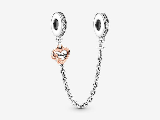 Family Heart Safety Chain Charm