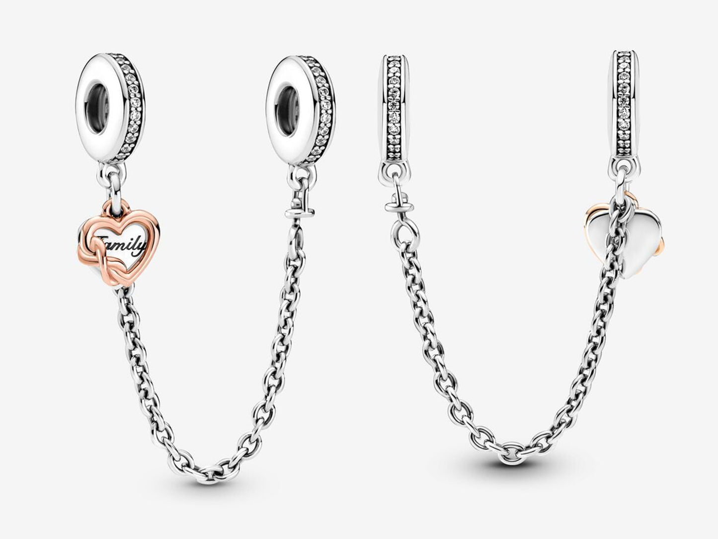 Family Heart Safety Chain Charm