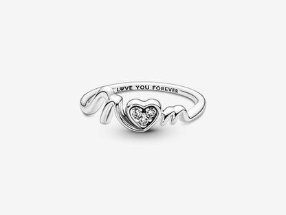 Mom Pavé Heart Ring