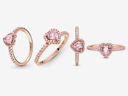 Sparkling Elevated Heart Ring