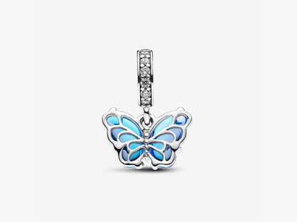 Blue Murano Glass Butterfly Dangle Charm