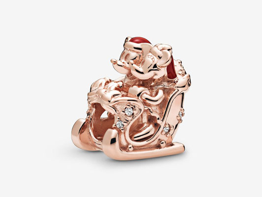 Disney Mickey and Minnie Christmas Sleigh Charm